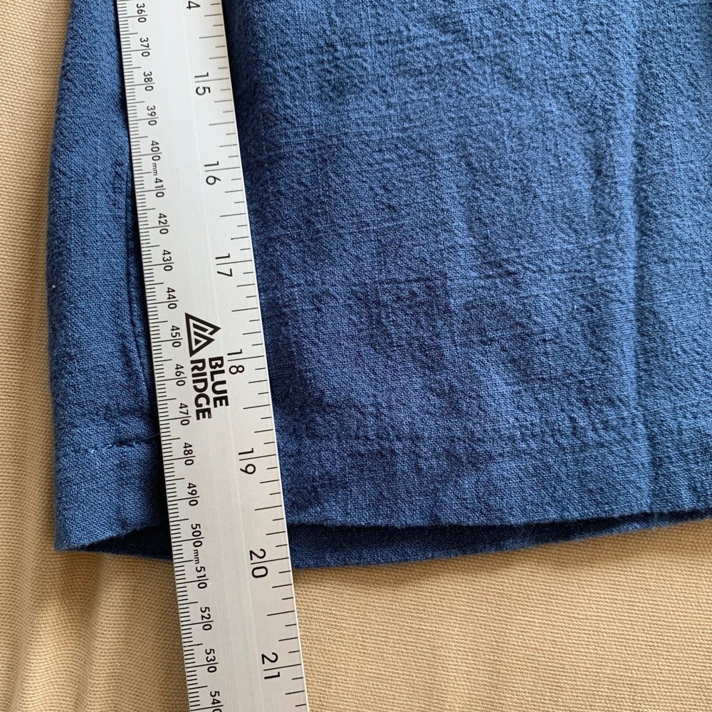 Natural Life Avery Jumpsuit Wide Leg Blue Rayon Linen Womens L Boho Short Sleeve - Picture 13 of 14